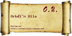 Orbán Ulla névjegykártya